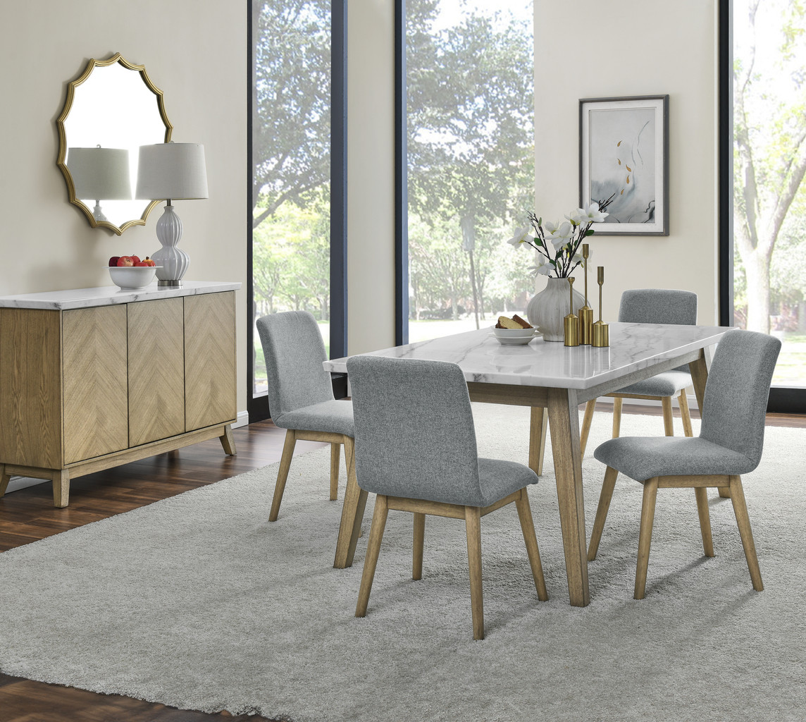 Vida 5 Piece Dining Room Set In Brown | 1stopbedrooms