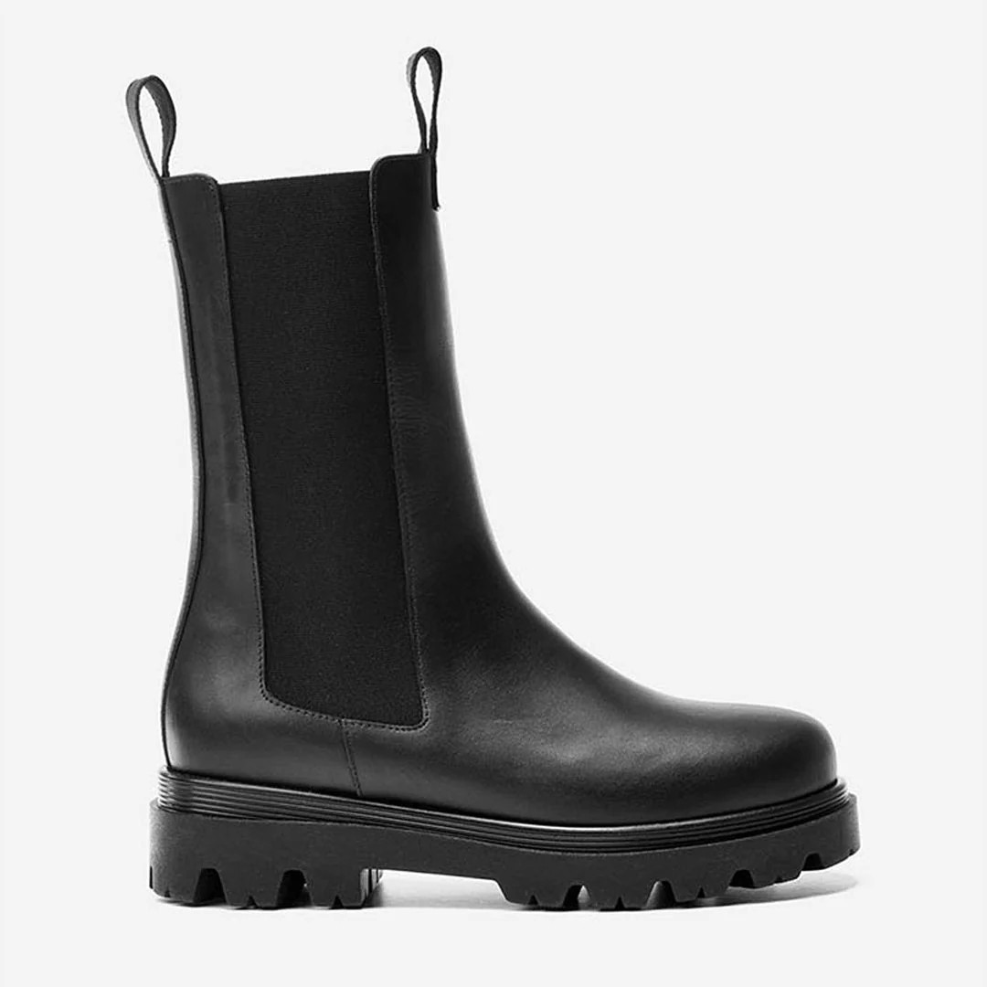 Lia Leather Black Boot | Flattered