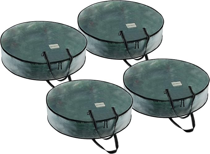 VENO 4 Pack Christmas Wreath Storage Container - 30 Inch Clear Wreath Bag, Christmas Garland and ... | Amazon (UK)