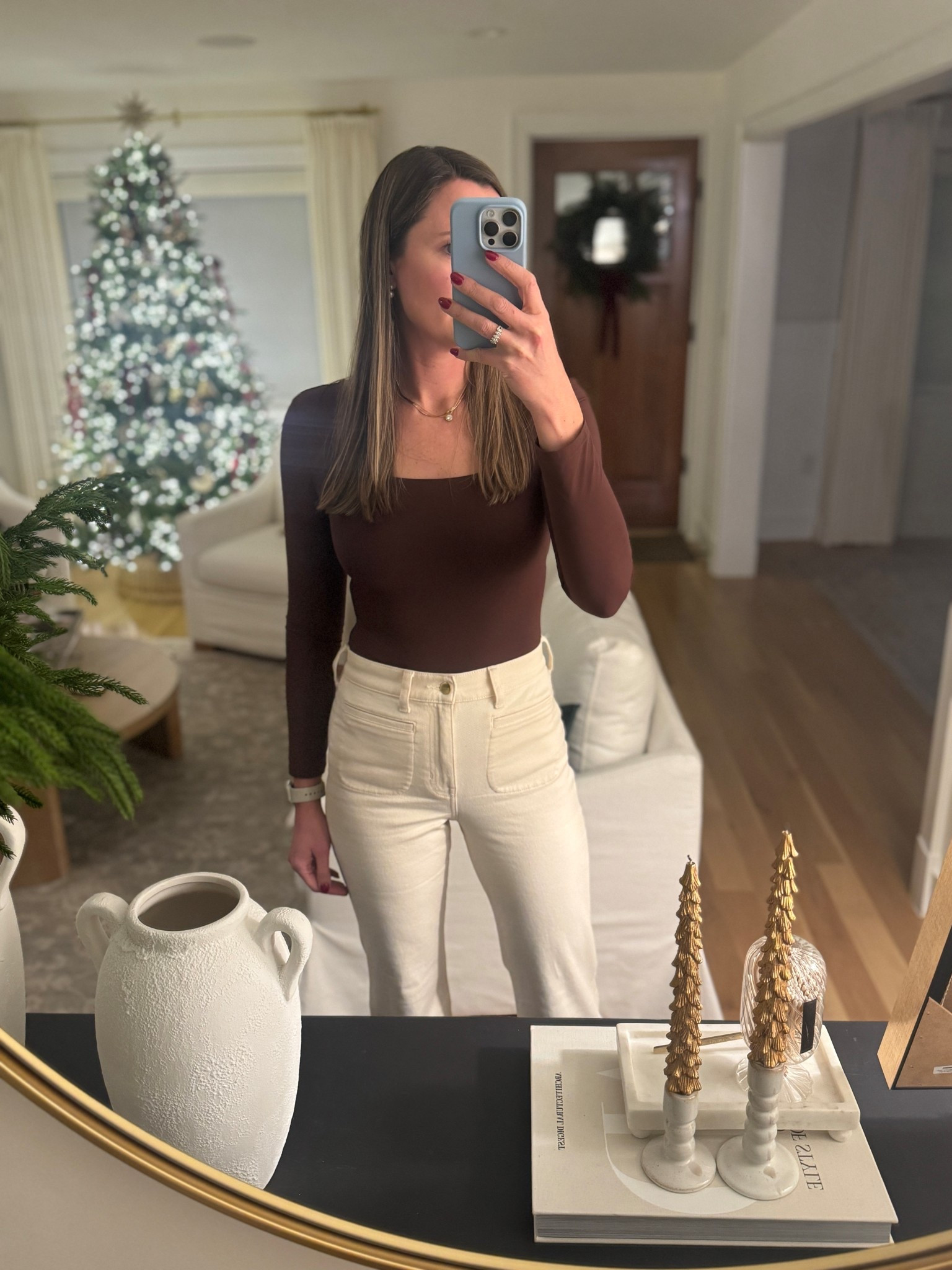 My favorite bodysuit! So soft. Size up if between sizes. I’m wearing a medium. 

#LTKHoliday #LTKmomlife #LTKootd