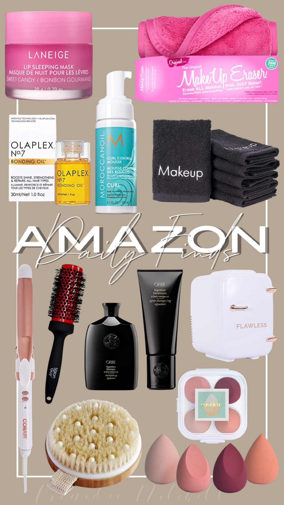 Amazon daily finds 

CSM Dry Body Brush For Beautiful Skin - Solid Wood Frame & Boar Hair Exfoliating Brush To Exfoliate & Soften Skin, Improve Circulation, Stop Ingrown Hairs, Reduce Acne and Cellulite

COSTICA Makeup Sponge Set Blender, Beauty Sponge Makeup Blender Flawless for Liquid - Multi Colored 4 pcs Rose Series

LANEIGE Lip Sleeping Mask: Nourish & Hydrate with Vitamin C, Antioxidants, 0.7 oz.

MakeUp Eraser, Erase All Makeup With Just Water, Including Waterproof Mascara, Eyeliner, Foundation, Lipstick and More

Arkwright Makeup Remover Towels (13x13, 6 Pack) Soft Cotton Washcloths With Makeup Embroidery, Perfect Holiday Gift for Women (Black)

Moroccanoil Curl Control Mousse, 5.1 Fl Oz

Olaplex No.7 Bonding Oil, 30 ml

Oribe Signature Shampoo and Conditioner Bundle

Finishing Touch Flawless Mini Beauty Fridge for Makeup and Skincare, White, 4 Liter

Conair Double Ceramic 1-Inch Curling Iron, 1-inch barrel produces classic curls – for use on short, medium, and long hair

2.5” Ion Infused Ceramic Round Brush - TheSalonGuy

#LTKCyberweek #LTKHoliday #LTKSeasonal