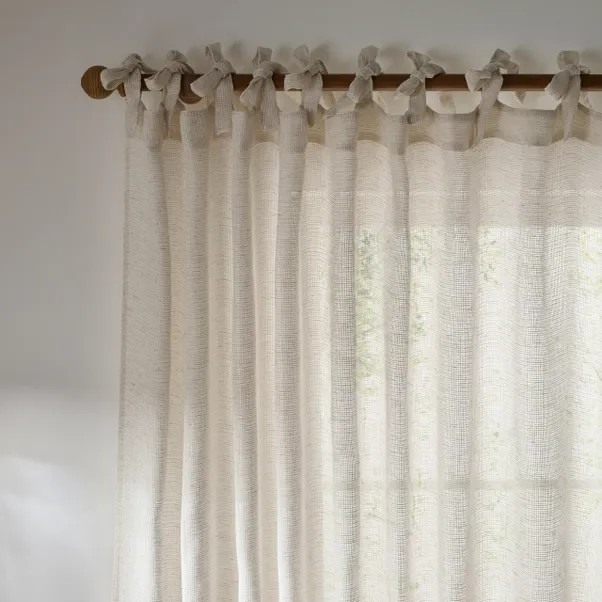 Riva Nimbus Tie Top Voile Panel | Dunelm