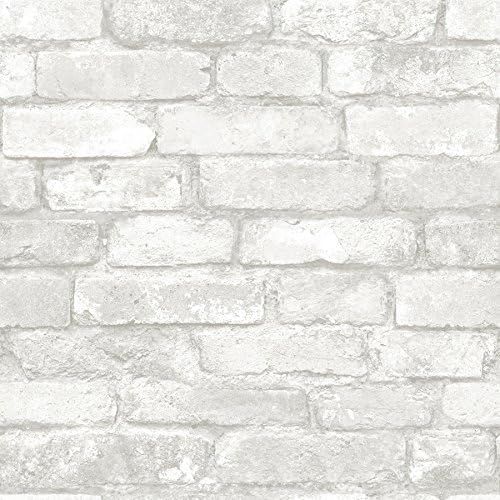 NuWallpaper NU3010 Grey and White Brick Peel & Stick Wallpaper | Amazon (US)