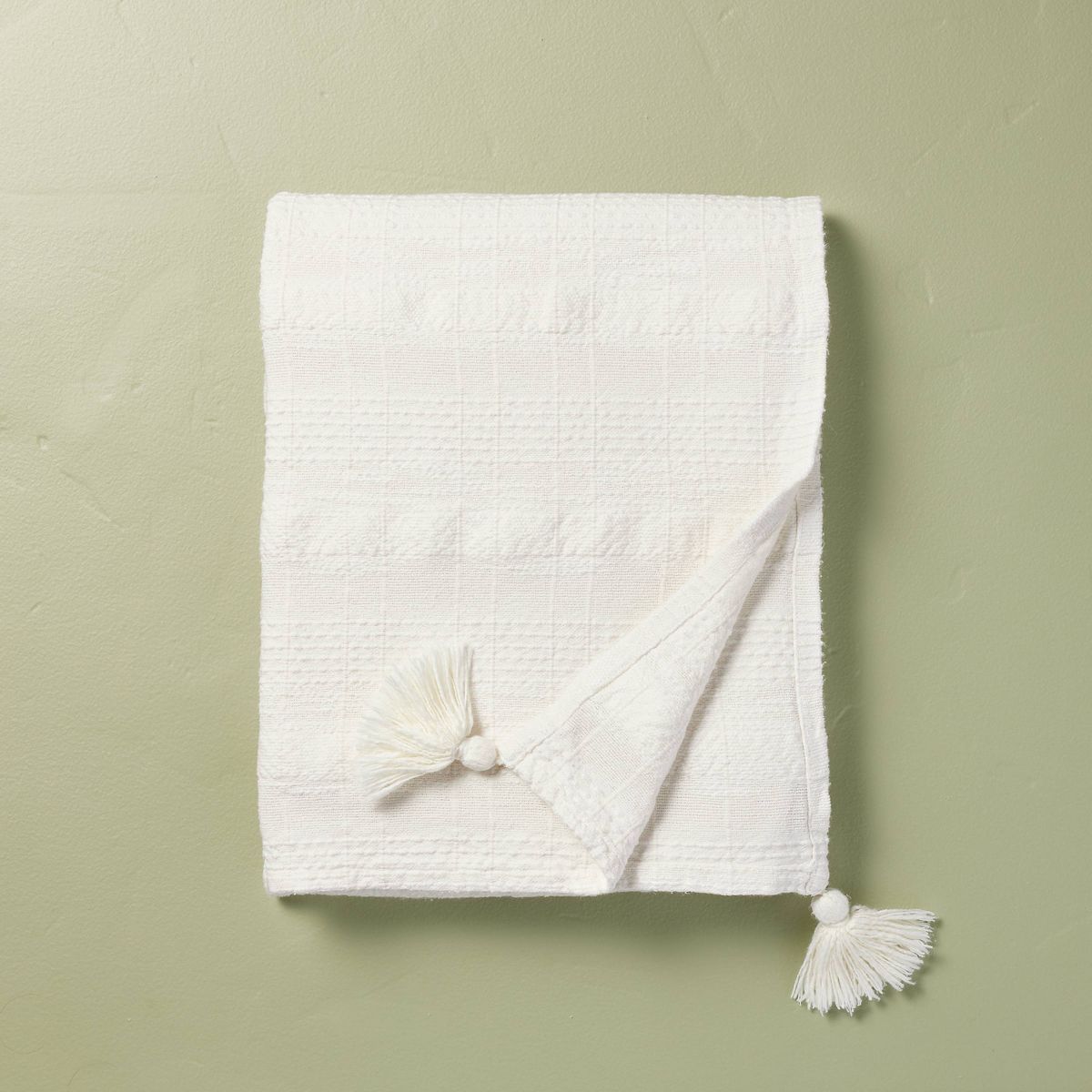 Textured Crosshatch Stripe Woven Throw Blanket Sour Cream - Hearth & Hand™ with Magnolia | Target