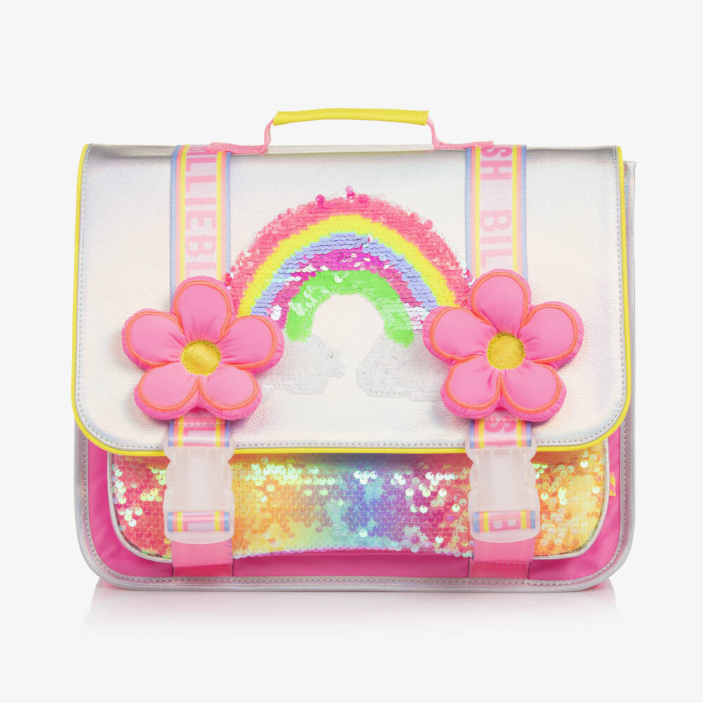 Girls Pink & Silver Satchel Backpack (36cm) | Childrensalon