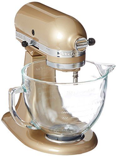 KitchenAid KSM155GBCZ Artisan Design Series Glass Bowl, 5 quart, Champagne Gold | Amazon (US)