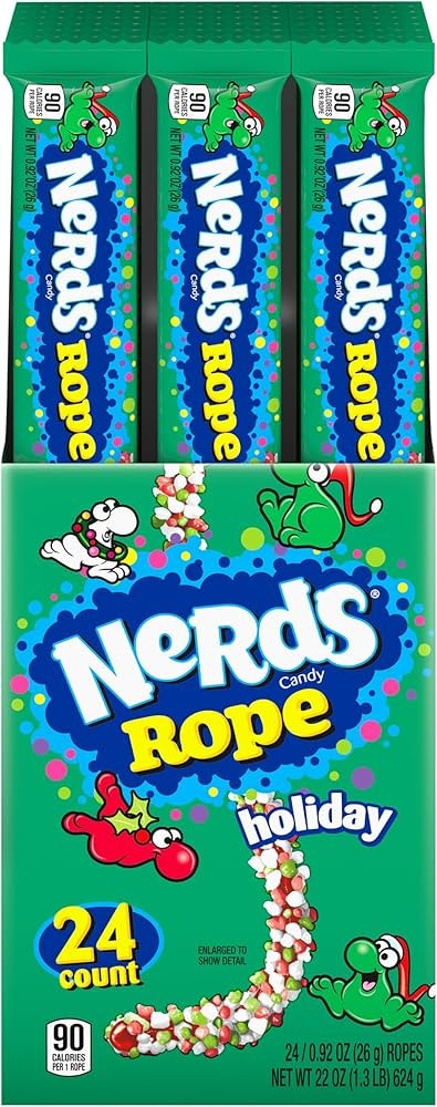 Nerds Holiday Ropes, Individually Wrapped Holiday Candy for Stocking Stuffers, Christmas Candy, 0... | Amazon (US)