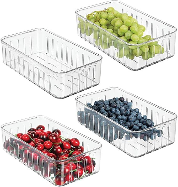 mDesign Plastic Kitchen Refrigerator Produce Storage Organizer Bin with Open Vents for Air Circul... | Amazon (US)