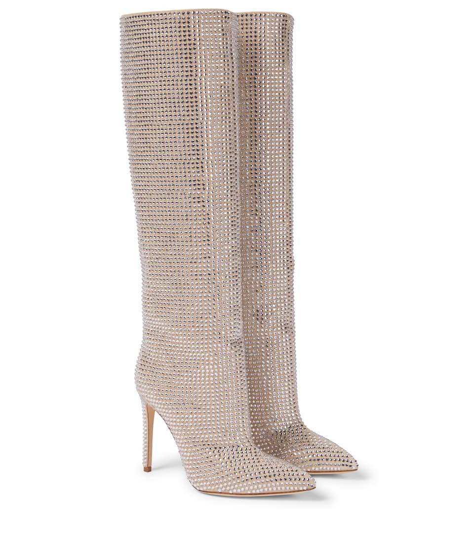 Embellished suede knee-high boots | Mytheresa (UK)