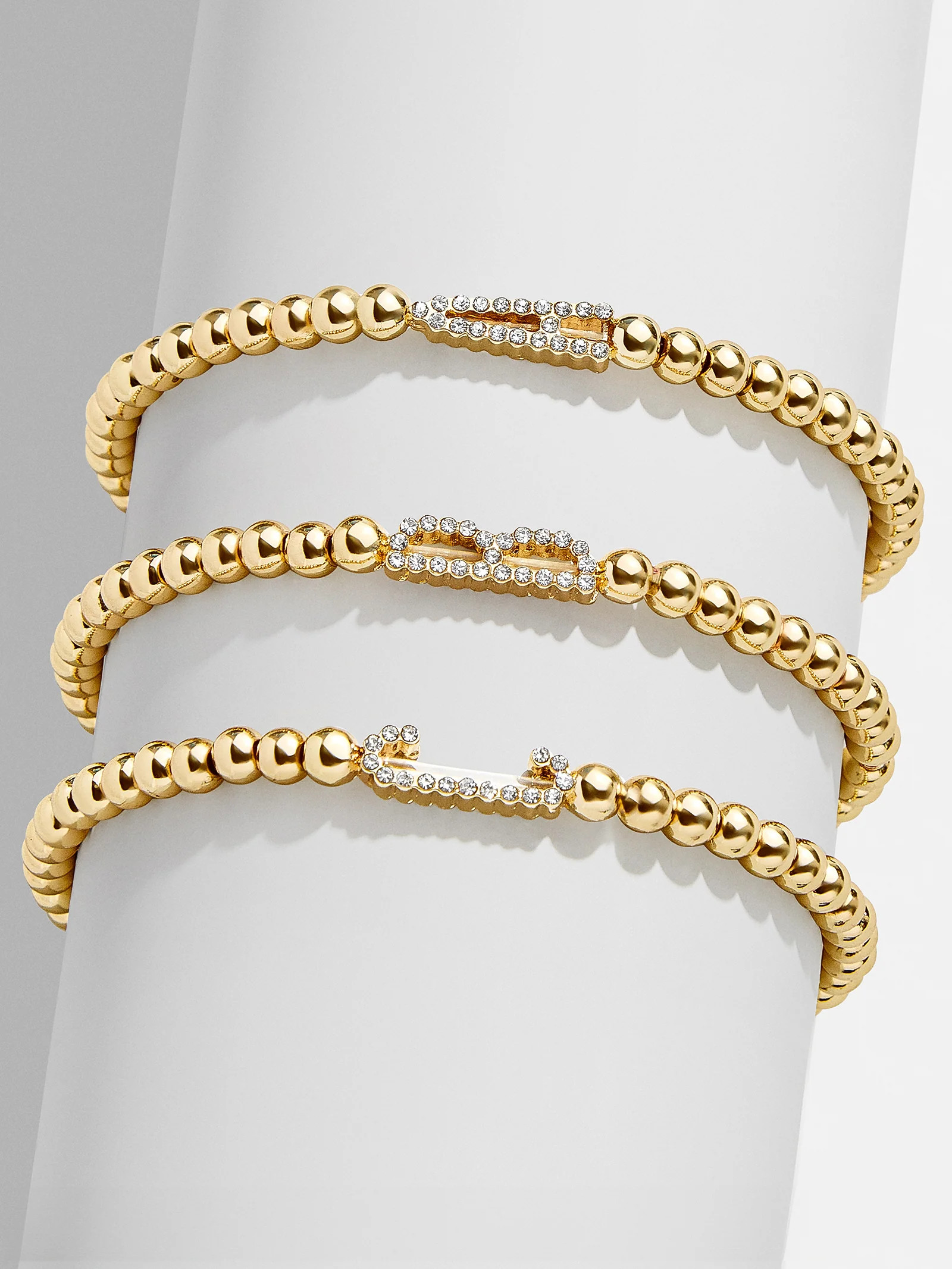 East West Initial Pisa Bracelet - Gold/Pavé | BaubleBar