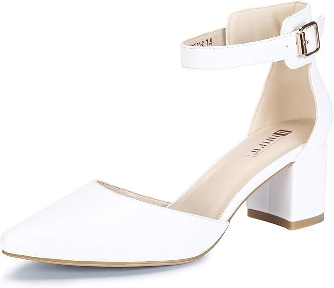 IDIFU Women's IN2 Pedazo Dress Shoes Low Block Heels Comfortable Chunky Closed Toe Ankle Strap We... | Amazon (US)