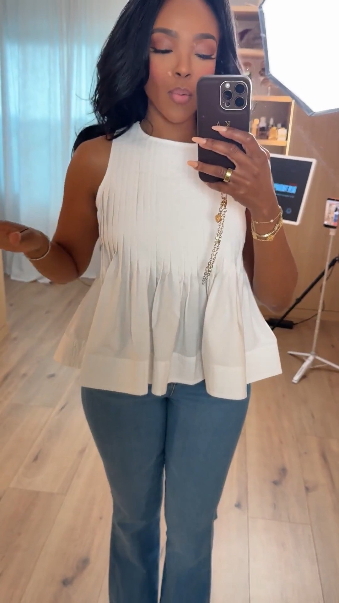 Scroll to shop. This white baby top is giving cute and flirty. ￼

Perfect for casual work days, brunch, everyday outfits, errands, and casual dinners.

#LTKgrwm #LTKPetite #LTKootd