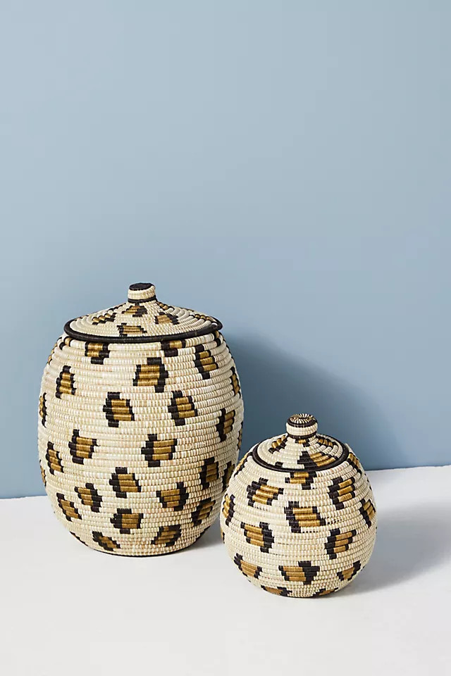 Cheetah Lidded Basket | Anthropologie (US)