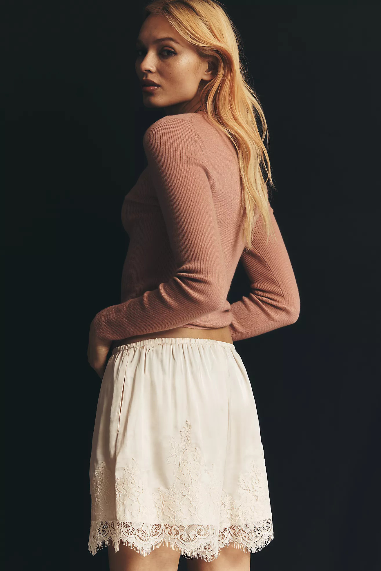 LyreBird Lace-Trim Silky Shorts | Anthropologie (US)