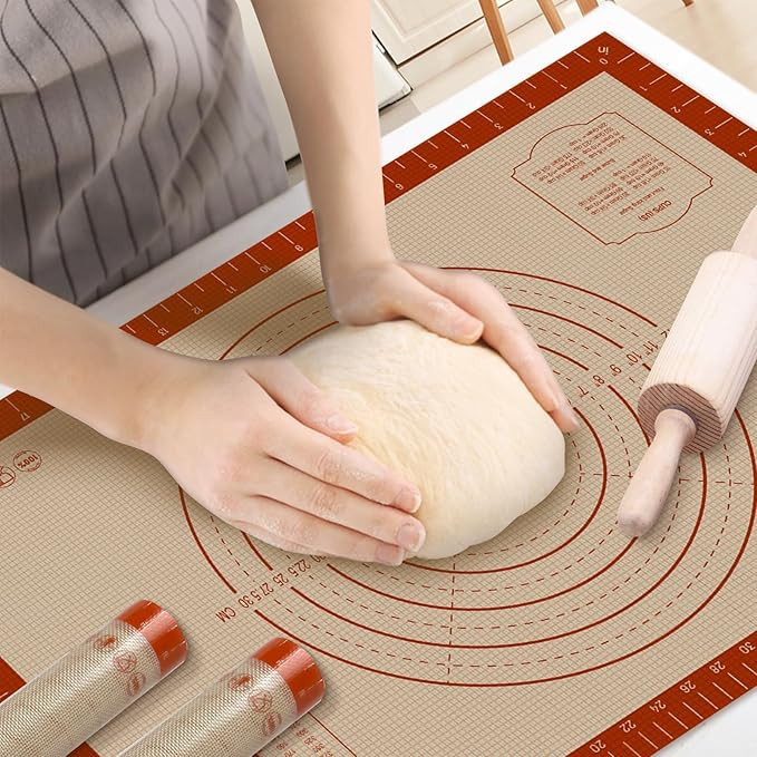 Silicone Pastry Mat, 16" x 24" Silicone Baking Mat for Counter Rolling Dough, Reusable Non-Stick ... | Amazon (US)