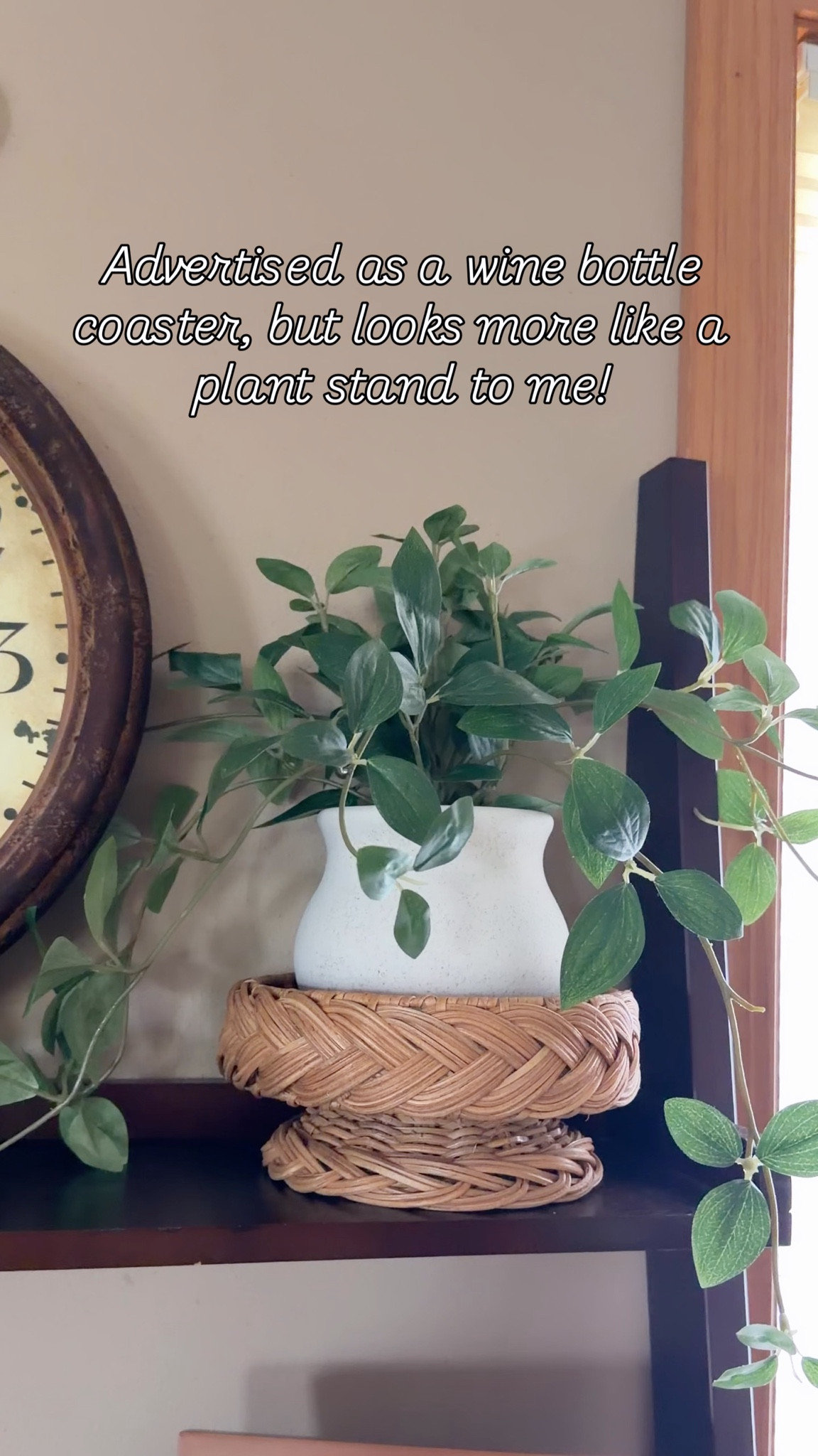 Legit thought this was a little plant stand when I saw it. Then I saw it was actually a wine coaster - could be used both ways! 

Perfect way to prop up your faux plants and elevate your decor! 

I don’t have a green thumb, so I’m always grabbing faux plants from 🎯! 

Target | Home Decor | 

#LTKOver40 #LTKHome