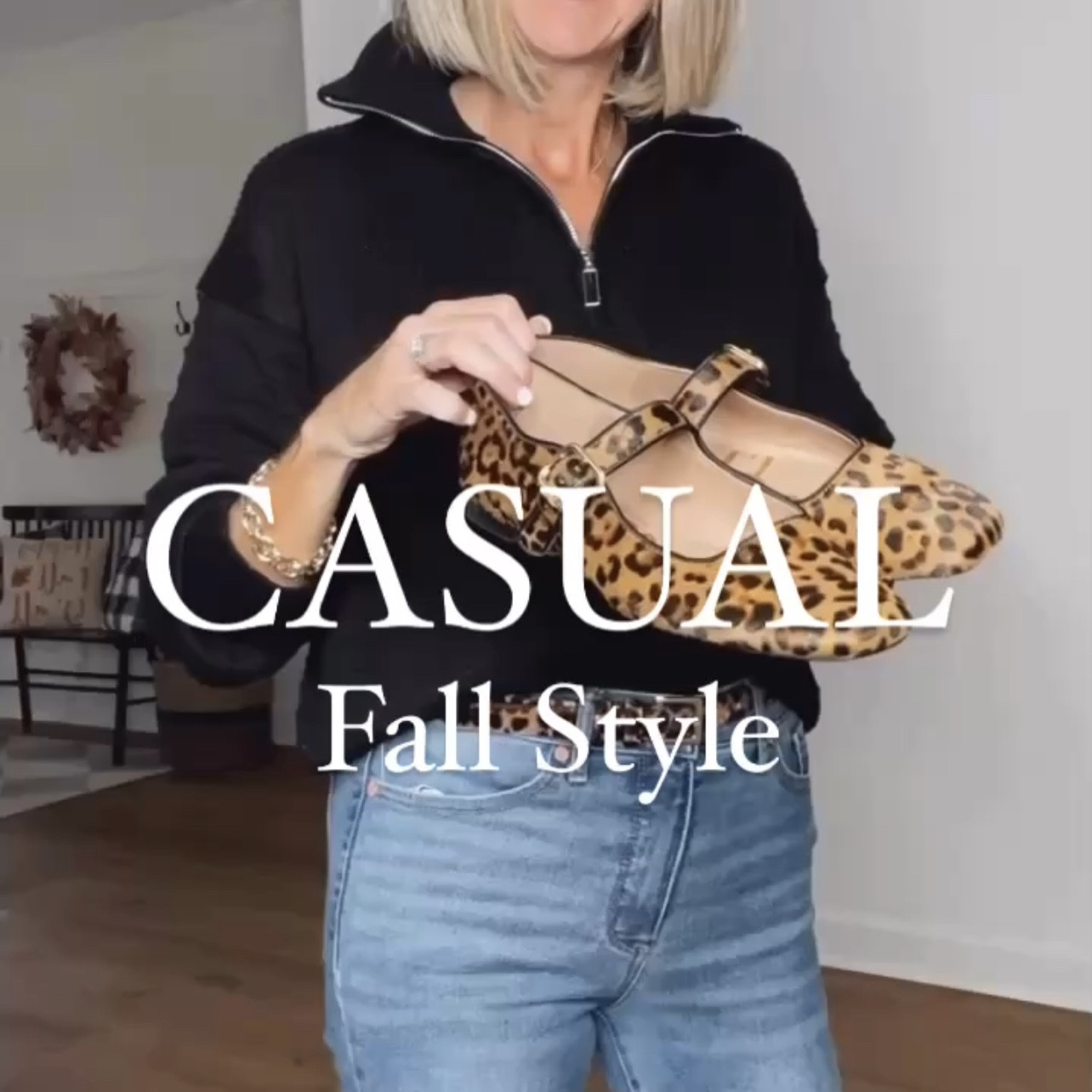 Amazon Fall Style! Quarter zip sweater and leopard flatsSwipe left for next video | Amazon (US)