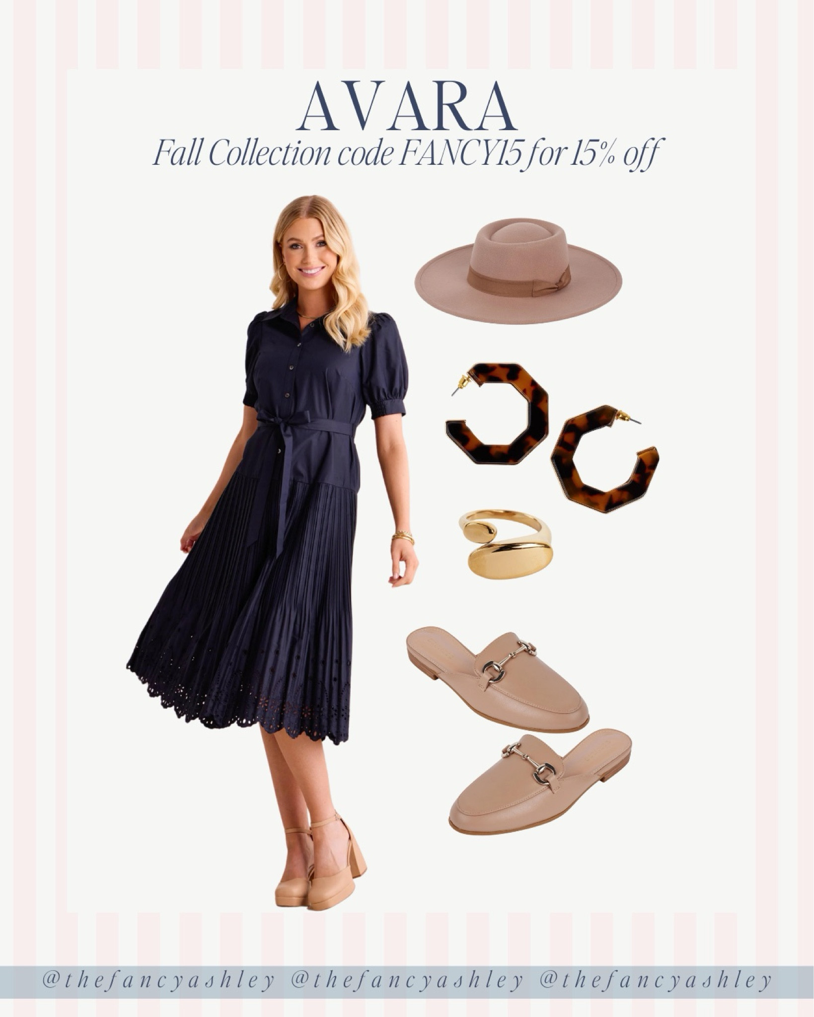 Fall outfit idea- eyelet navy dress paired with mules and statement accessories like these tortoise earrings and hat. 
Use code FANCY15 for 15% off!



#LTKFindsUnder100 #LTKSeasonal #LTKStyleTip