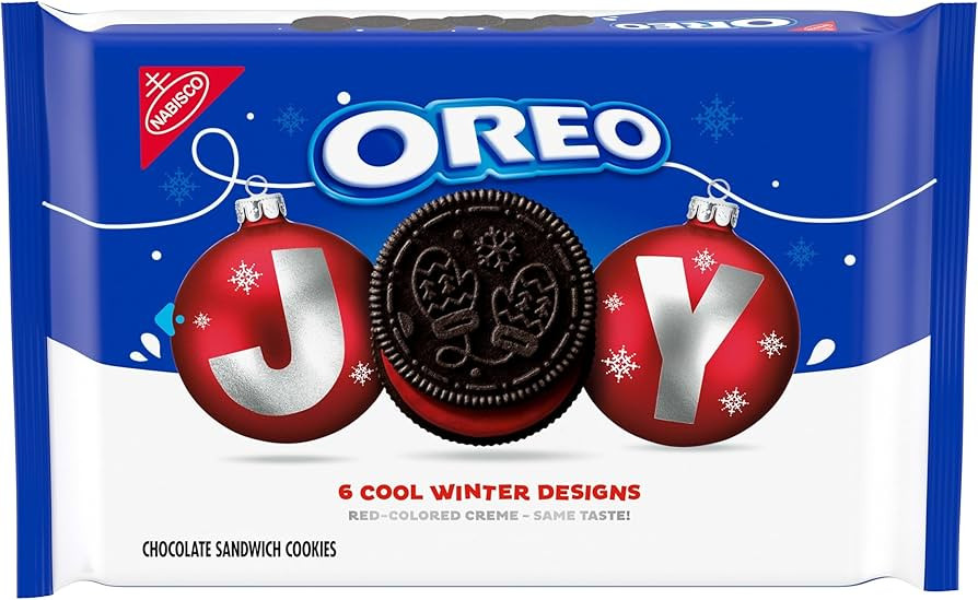 OREO Joy! Red-Colored Creme Chocolate Sandwich Cookies, Limited Edition Holiday Cookies, 18.71 oz | Amazon (US)