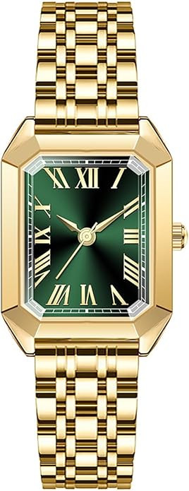 Watches for Women Vintage Rectangular Case Stainless Steel Band Ladies Wrist Watch Fashion Simple... | Amazon (US)