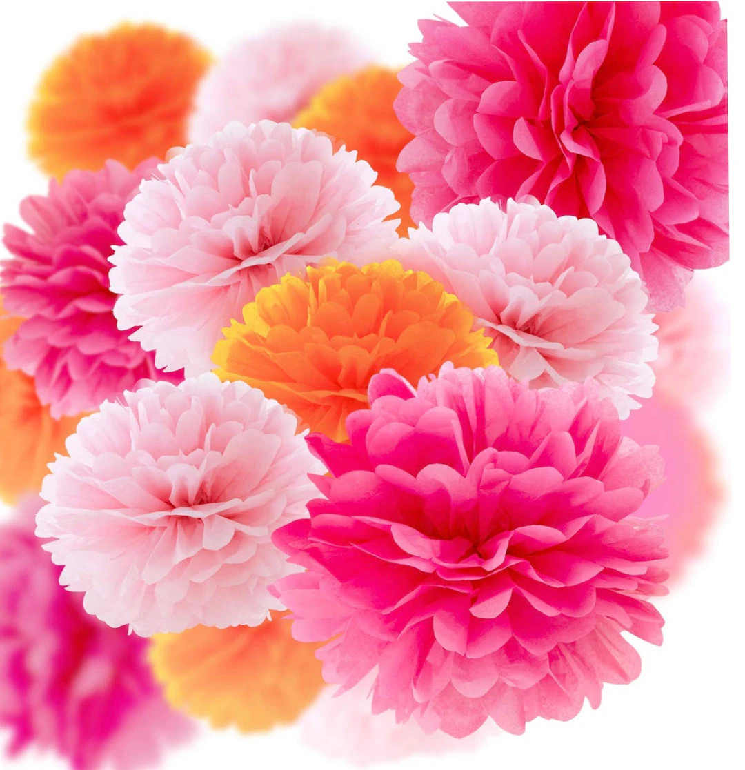 Paper Pom Poms, Streamer Flower Garland,bridal Shower Party Decor, Birthday Party Garland, Fiesta... | Etsy (US)