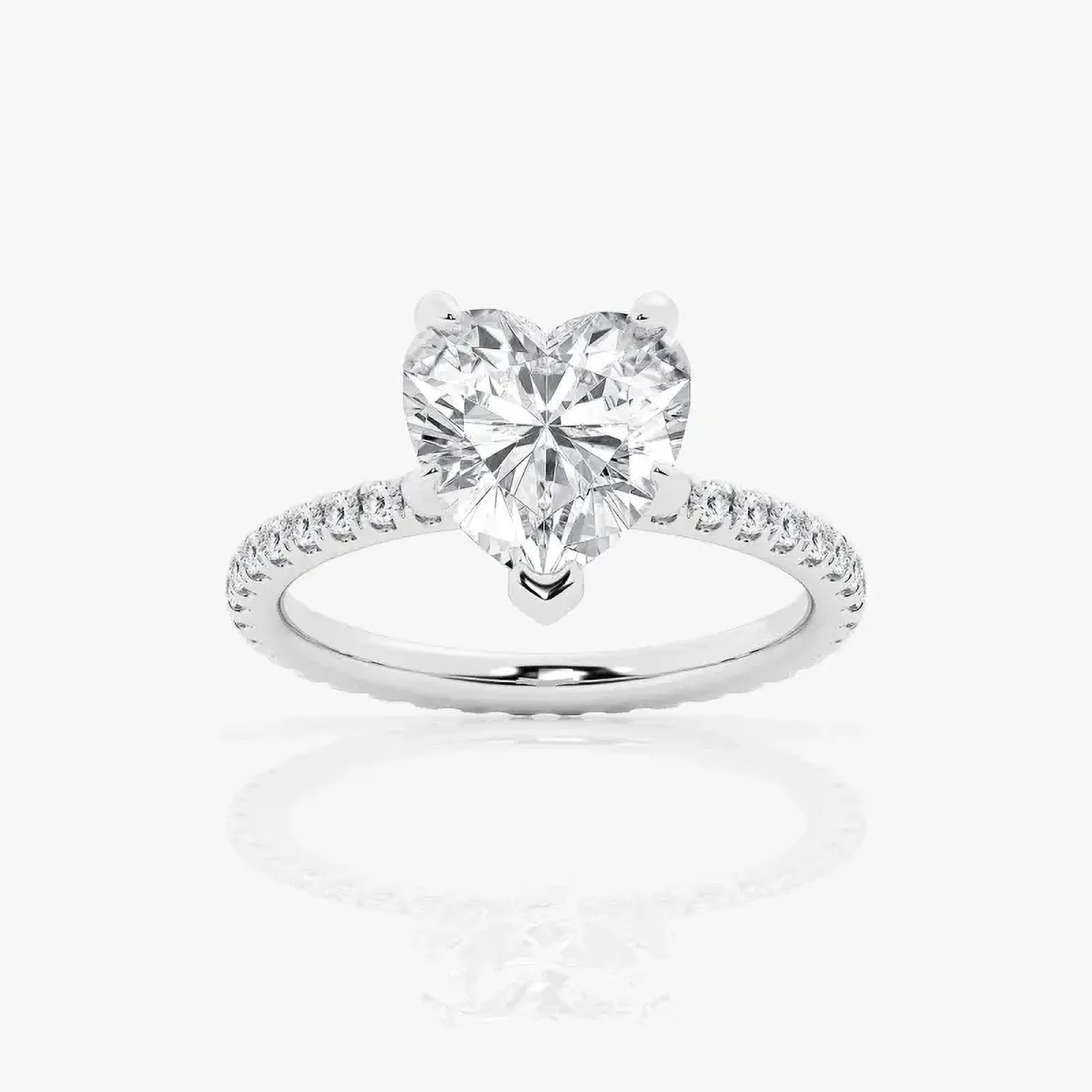 Circle Jewelry 1.8 Ct Heart Cut Moissanite Ring - 14k White Gold Plated Wedding Ring for Women - ... | Walmart (US)