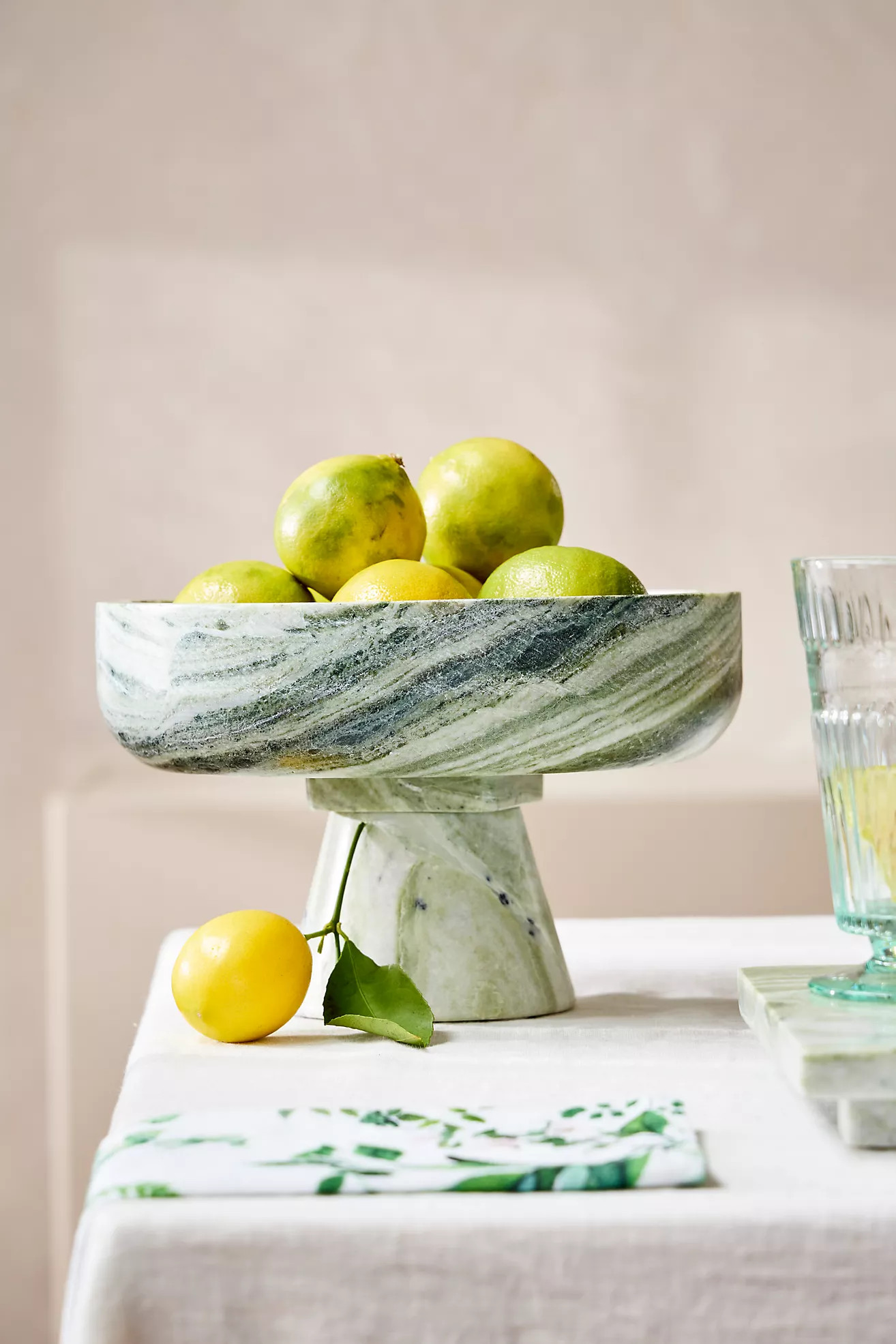 Green Marble Footed Serving Bowl | Anthropologie (US)