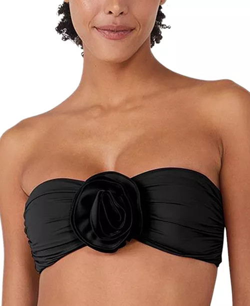 Women's Rosette-Detail Convertible Bandeau Bikini Top | Macy's