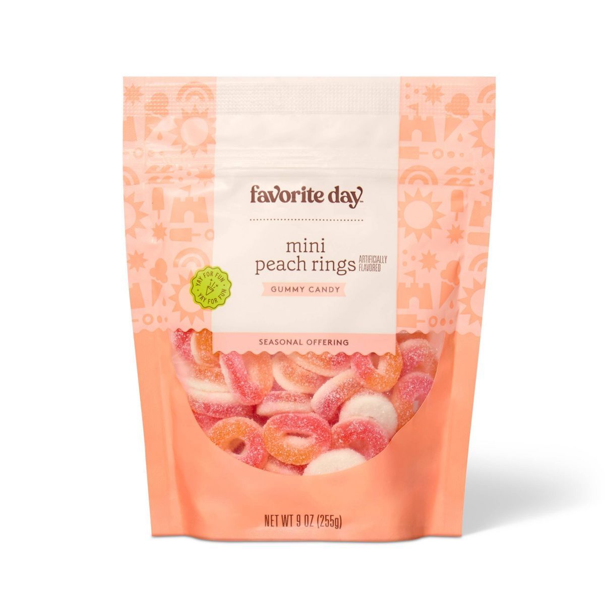 Sour Mini Peach Rings Gummy Candy Bag - 9oz - Favorite Day™ | Target
