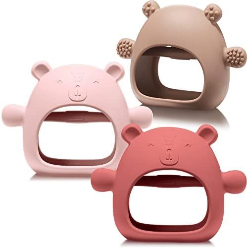 3 Pack Baby Teether Teething Toys for Babies 0-6 Months Baby Teething Toy Silicone Anti Dropping ... | Amazon (US)