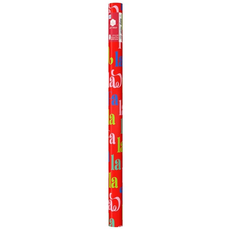 Multicolor Fa La La Christmas Wrapping Paper, 160 sq ft, by Holiday Time | Walmart (US)