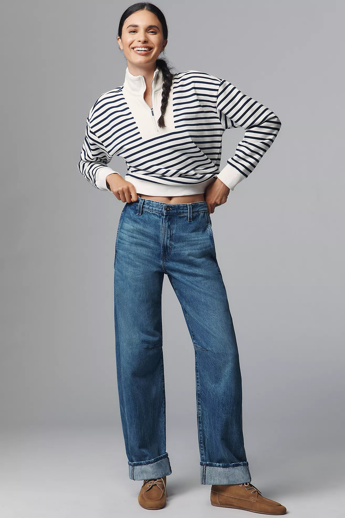 AG Mercer High-Rise Cuffed Taper Jeans | Anthropologie (US)