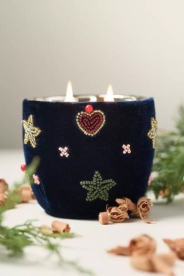 Velvet Icon Woody Fresh Balsam & Cedarwood Glass Candle | Anthropologie (US)