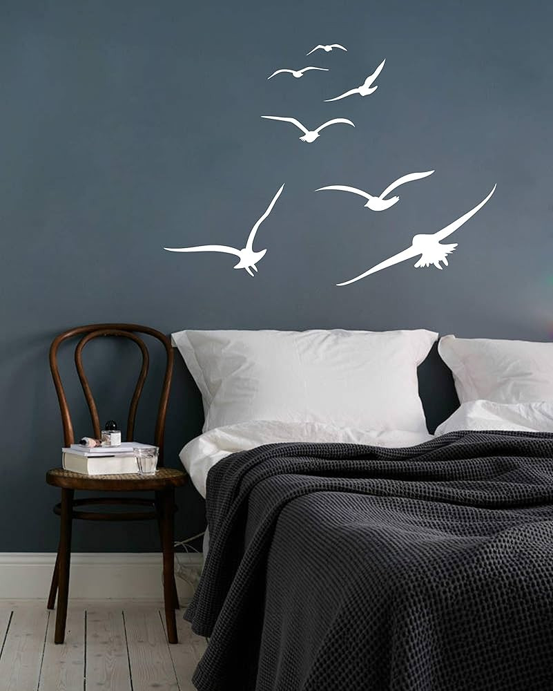 Flying Birds Wall Decals, Birds Vinyl Decals, Dorm Decals, Nursery Wall Decals, Office Decor, Mod... | Amazon (US)