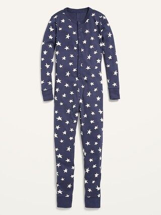 Gender-Neutral Snug-Fit Matching Print One-Piece Pajamas for Kids | Old Navy (US)