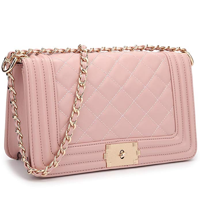 Dasein Women's Designer Quilted Crossbody Bags Twist Lock Shoulder Bags Satchel Handbags w/Chain ... | Amazon (US)