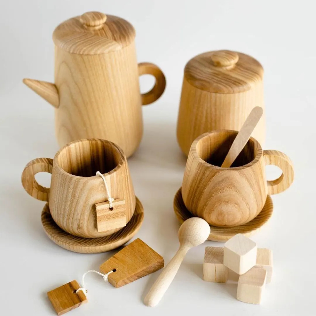 Wooden Tea Set: Montessori Pretend Play Toy with Teapot | Etsy (US)