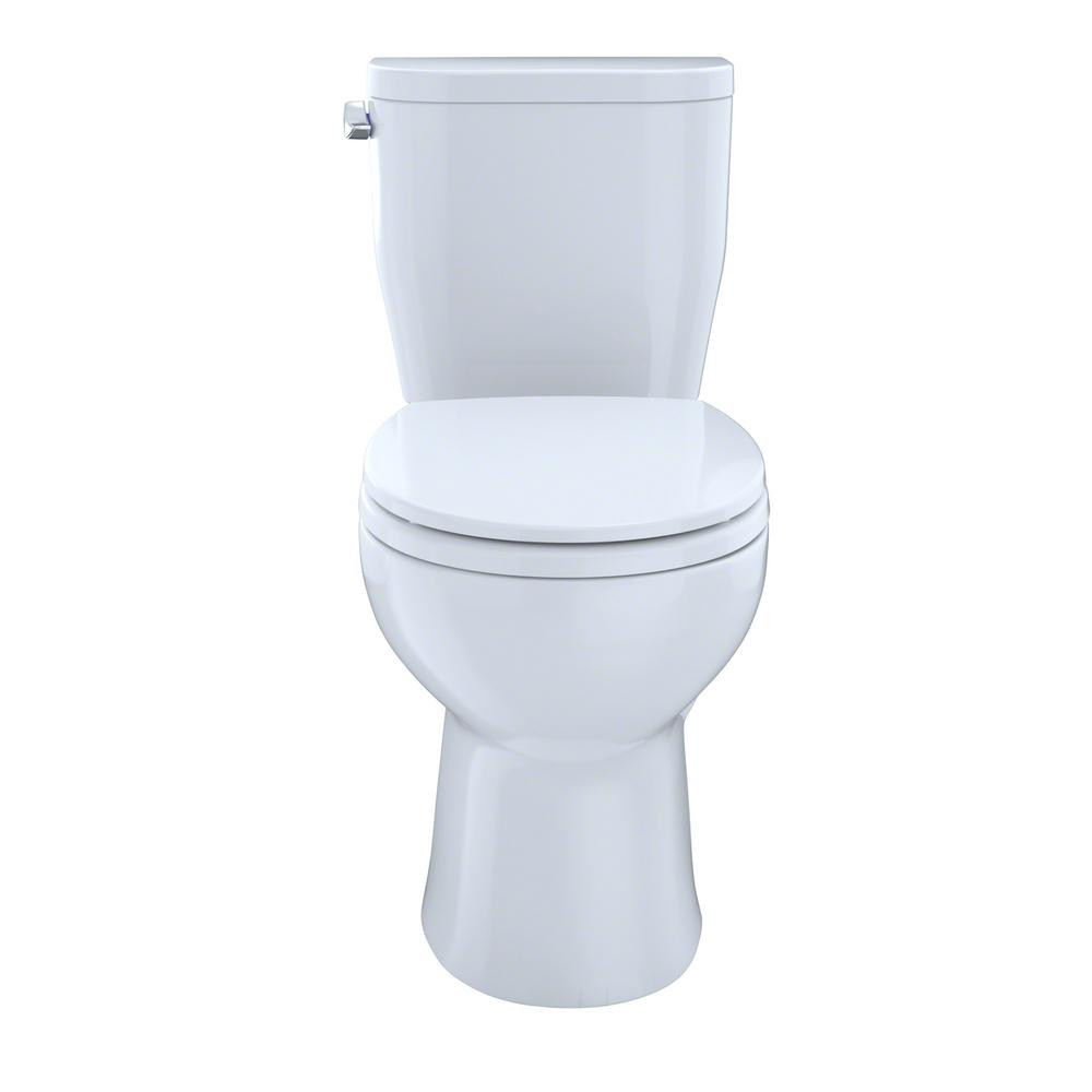 TOTO Entrada 2-Piece 1.28 GPF Single Flush Round Toilet in Cotton White-cst243ef#01 - The Home Depot | Home Depot