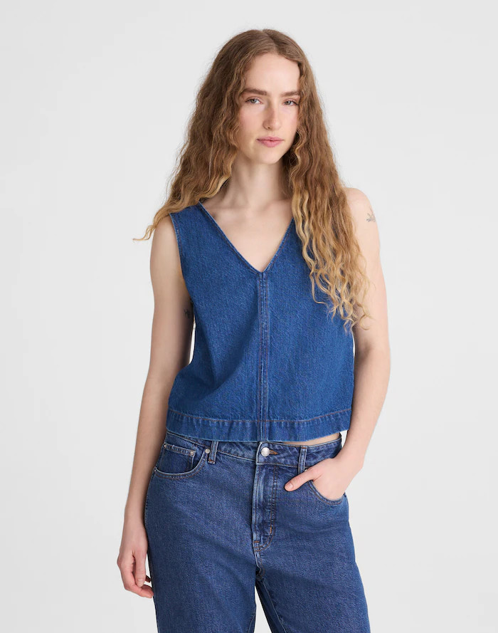 Denim V-Neck Shell Top | Madewell