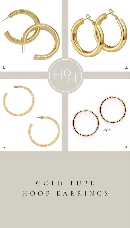 Gold tube hoop earrings including a clip-on earring option for my ladies who don’t like to wear pierced earrings. These gold hoops have a chunkier look and feel. The clip-ons come in 3 sizes: large, regular, and mini. They are lightweight and don’t pinch your ears. Quite comfortable. #goldhoops #goldearrings #hoopearrings #tubehoops 

#LTKfindsunder50 #LTKfindsunder100 #LTKover40