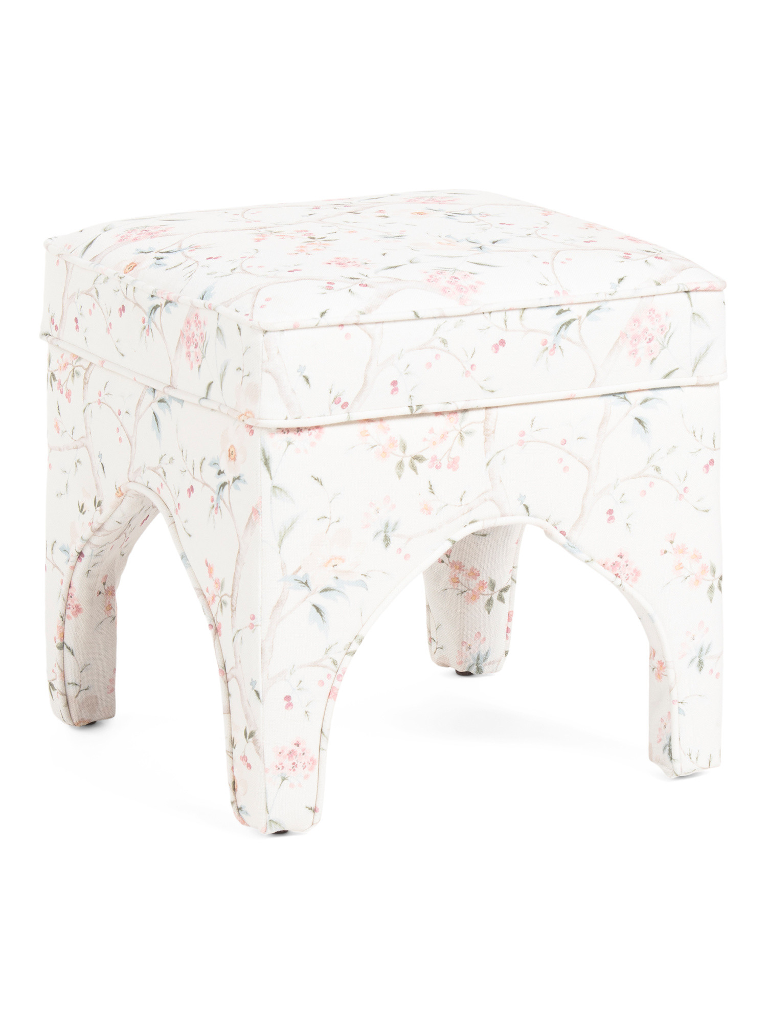 17.5in Floral Print Ottoman | TJ Maxx