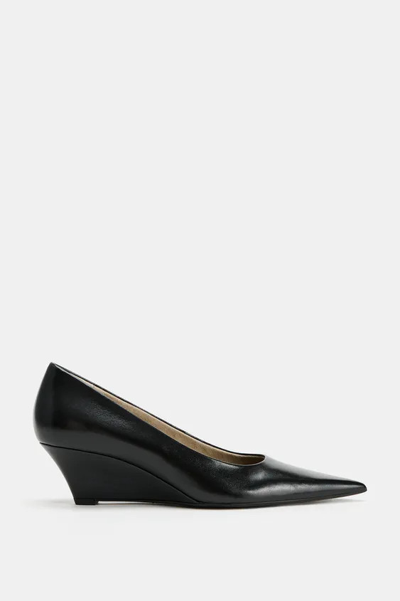 LEATHER WEDGE SHOES | Zara US