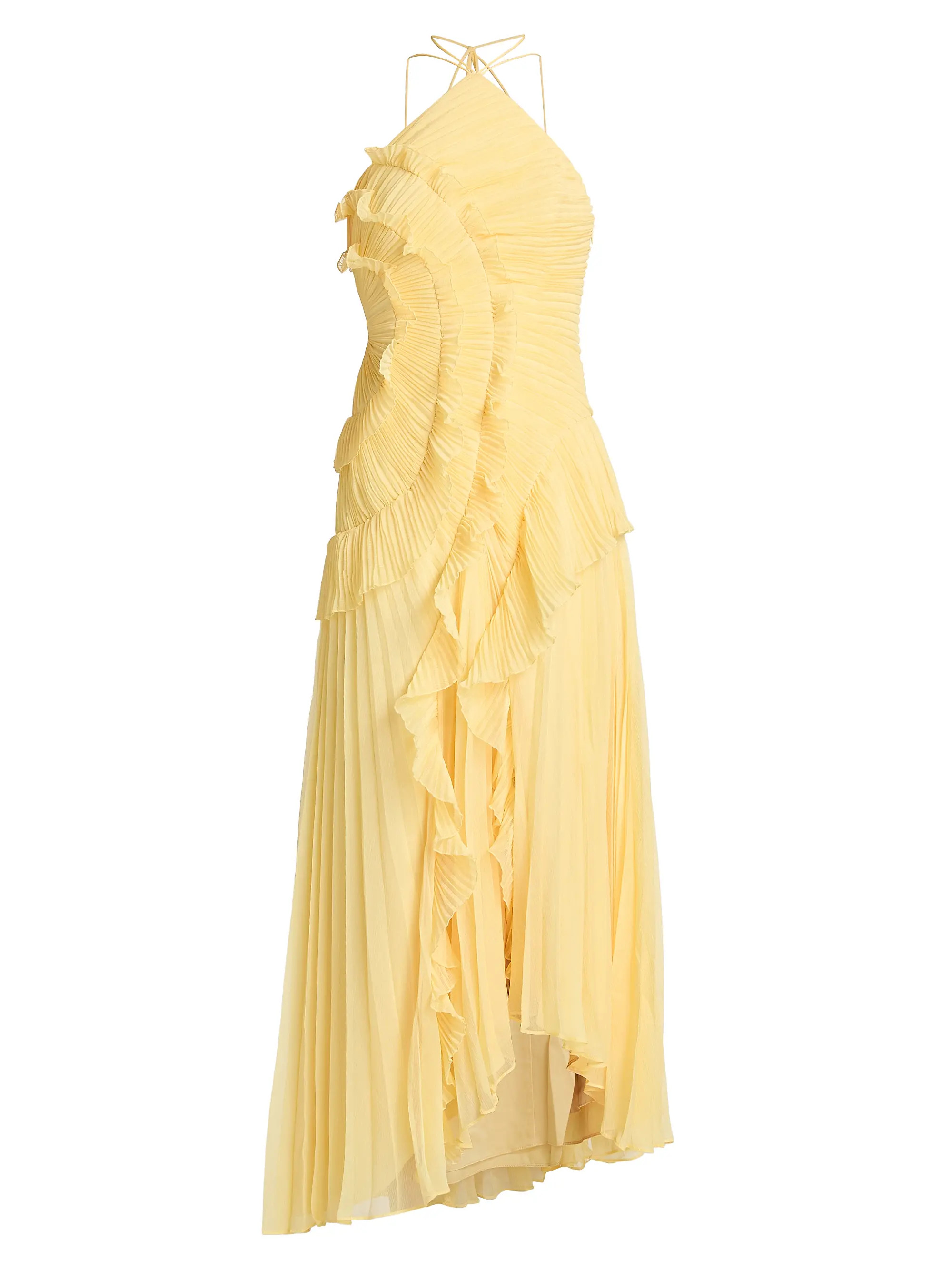 Amur Lorelie Ruffle Halterneck Gown | Saks Fifth Avenue | Saks Fifth Avenue