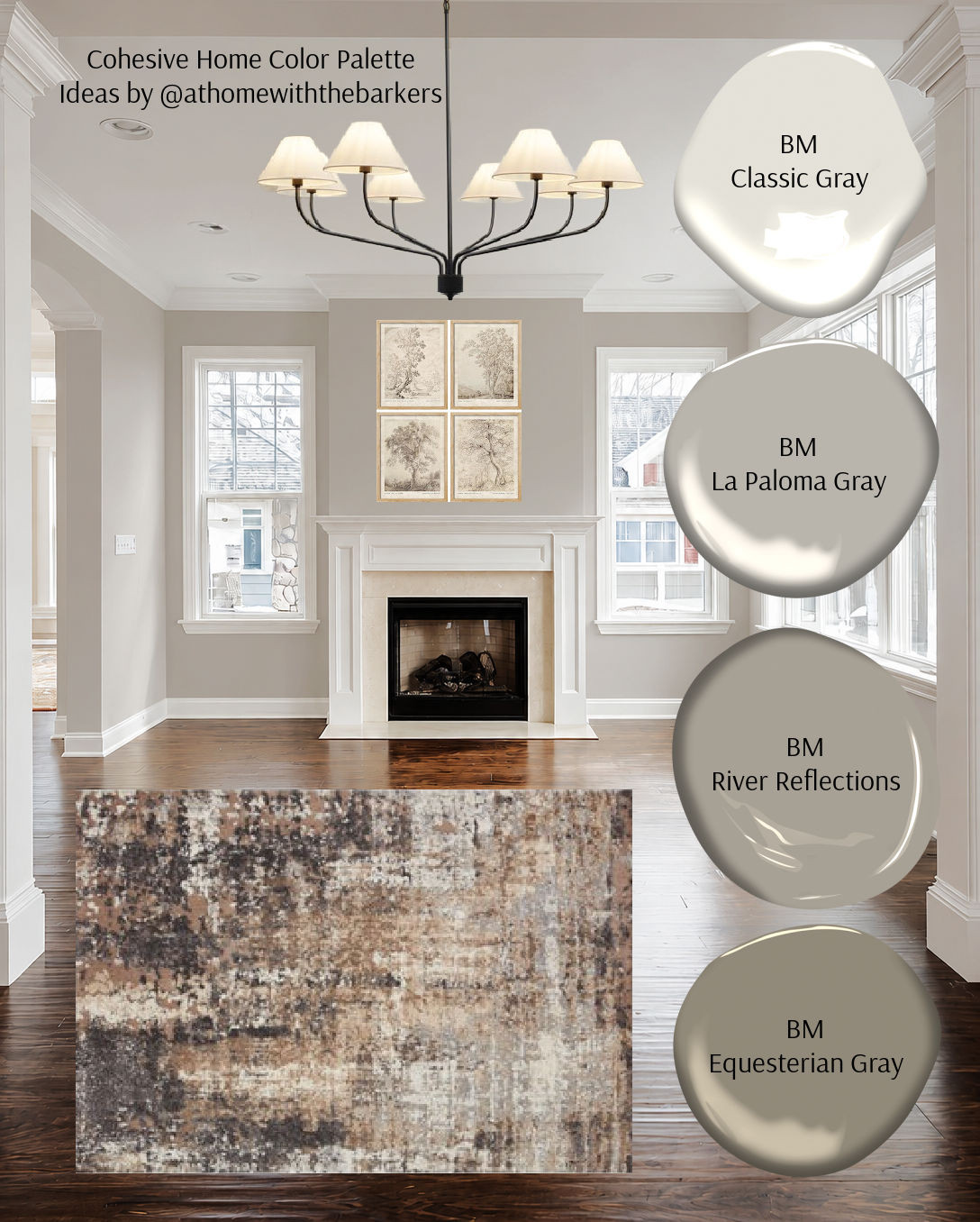 Living room interior design, warm gray walls dark brown floors

#LTKHome #LTKSaleAlert