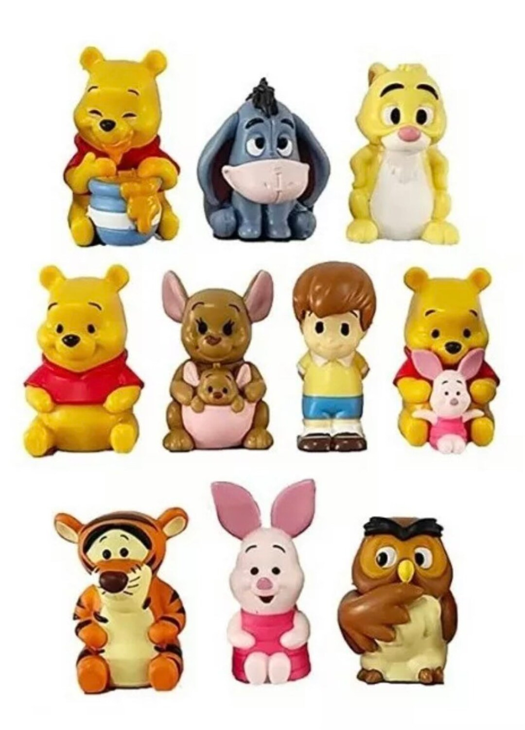 Winnie the Pooh Party Favor Cake Topper Birthday Tigger Eeyore Piglet Christopher Robin 10 Piece ... | Etsy (US)