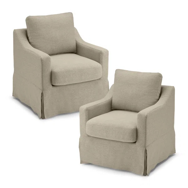 Swivel Accent Chairs With Slipcovers - Set Of 2 | Wayfair North America