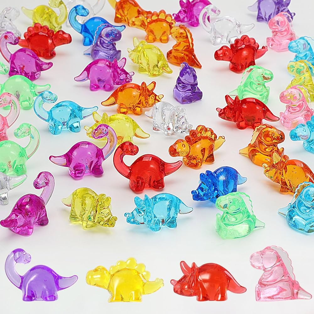HAPTIME 50 Pcs Mini Dinosaur Figures, Mini Resin Animals to Hide, Sensory Bin/Treasure Box Toys, ... | Amazon (US)