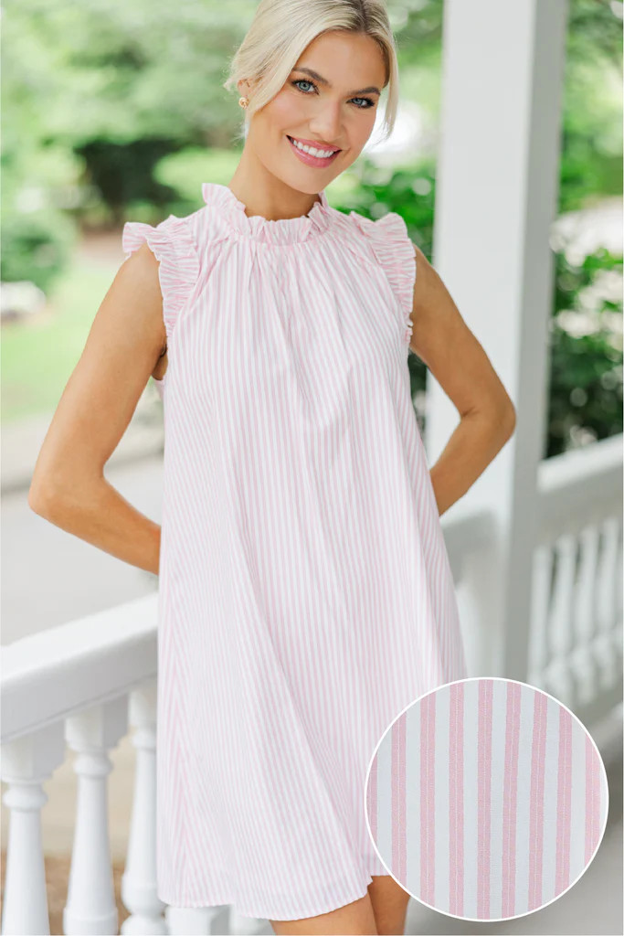Listen To Your Heart Light Pink Striped Dress | The Mint Julep Boutique