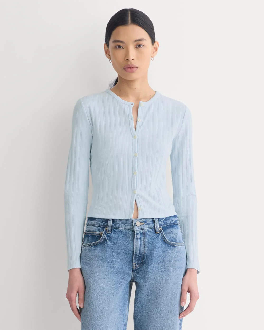 Cardigan in Pointelle | Heathered Chocolate Chip | Everlane