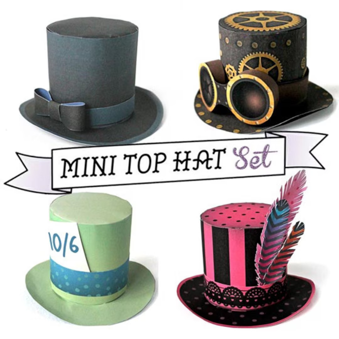 DIY Mini Top Hat Templates and Patterns. Easy No-sew Step by - Etsy | Etsy (US)
